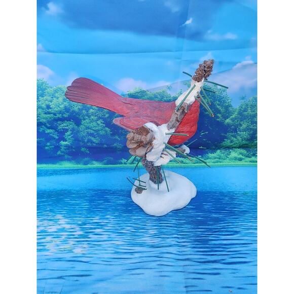 The Danbury Mint - "Winter's Jewel " by Bob Guge - Red Cardinal In Snow Figurine - Picture 2 of 3